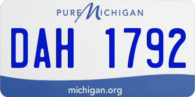 MI license plate DAH1792