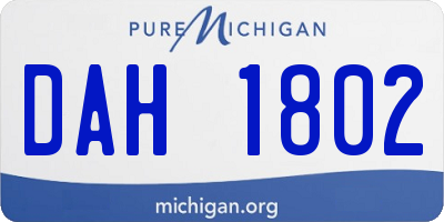 MI license plate DAH1802