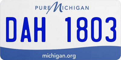 MI license plate DAH1803