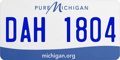 MI license plate DAH1804