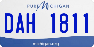 MI license plate DAH1811