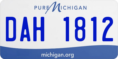 MI license plate DAH1812