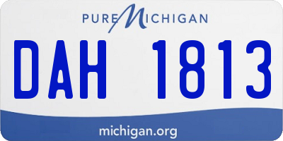 MI license plate DAH1813