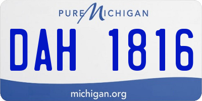 MI license plate DAH1816