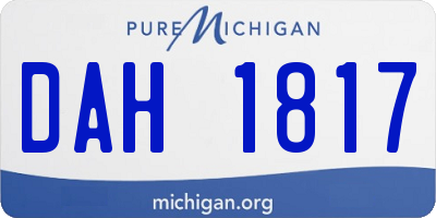 MI license plate DAH1817