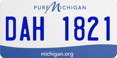 MI license plate DAH1821