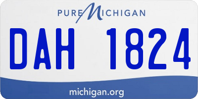MI license plate DAH1824