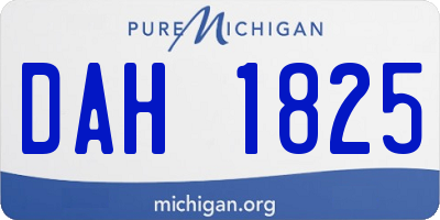MI license plate DAH1825