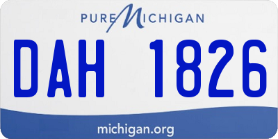MI license plate DAH1826