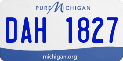 MI license plate DAH1827