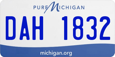 MI license plate DAH1832