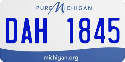 MI license plate DAH1845