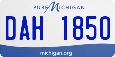 MI license plate DAH1850