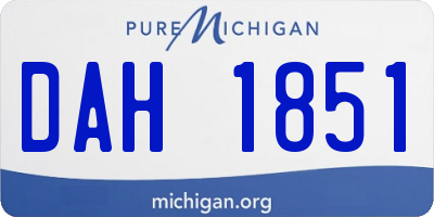 MI license plate DAH1851