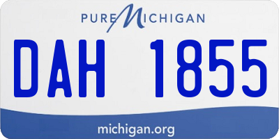 MI license plate DAH1855