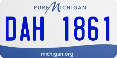 MI license plate DAH1861