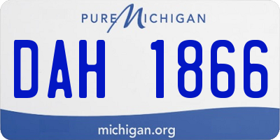 MI license plate DAH1866