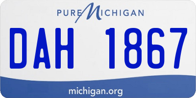 MI license plate DAH1867