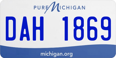 MI license plate DAH1869