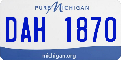 MI license plate DAH1870