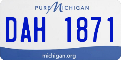 MI license plate DAH1871