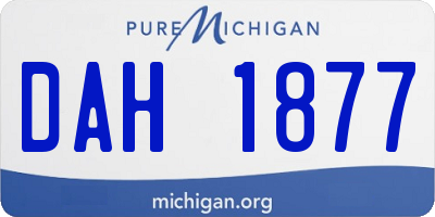 MI license plate DAH1877