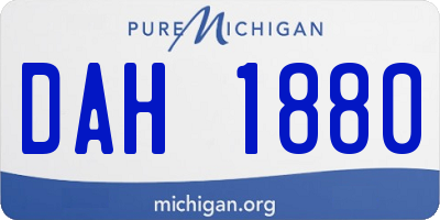 MI license plate DAH1880