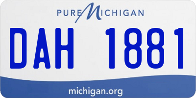 MI license plate DAH1881