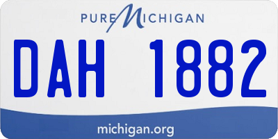 MI license plate DAH1882