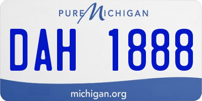 MI license plate DAH1888