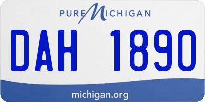 MI license plate DAH1890