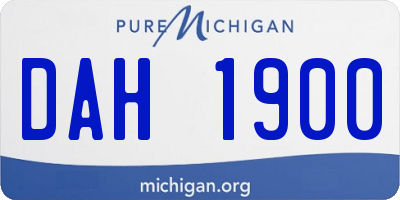 MI license plate DAH1900
