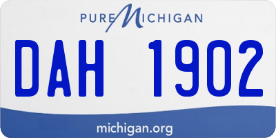 MI license plate DAH1902