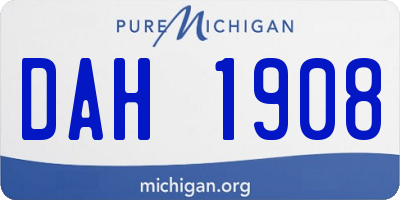 MI license plate DAH1908