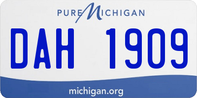 MI license plate DAH1909
