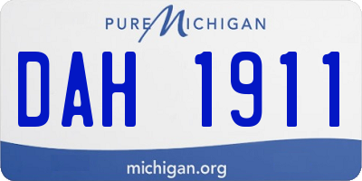 MI license plate DAH1911
