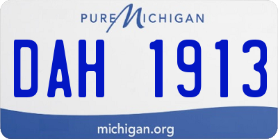 MI license plate DAH1913