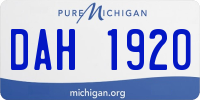 MI license plate DAH1920
