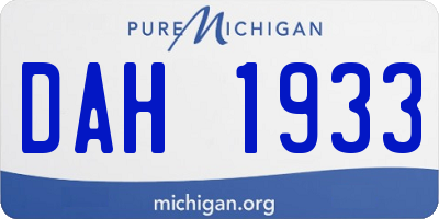 MI license plate DAH1933