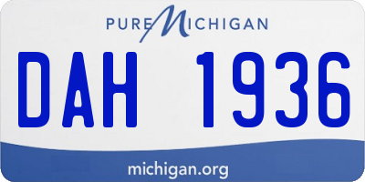 MI license plate DAH1936