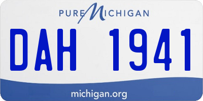 MI license plate DAH1941