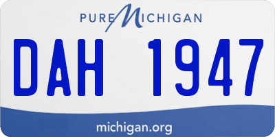 MI license plate DAH1947