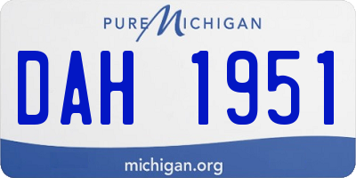 MI license plate DAH1951