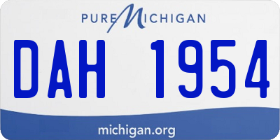 MI license plate DAH1954