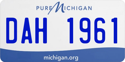 MI license plate DAH1961