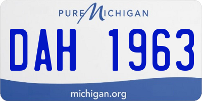 MI license plate DAH1963