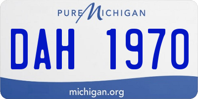 MI license plate DAH1970