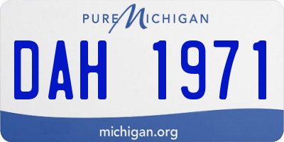 MI license plate DAH1971
