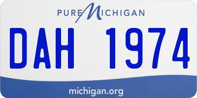 MI license plate DAH1974