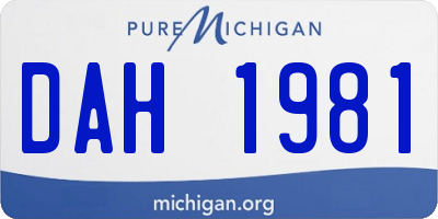 MI license plate DAH1981